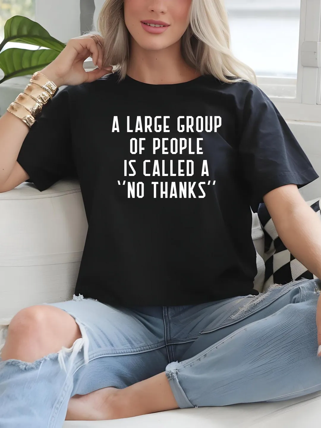 A Large Group of People Is Called a No Thanks Shirt, Funny Shirt, Introvert Tshirt, It is Too Peopley, Everything is Fine, Gift T-Shirt