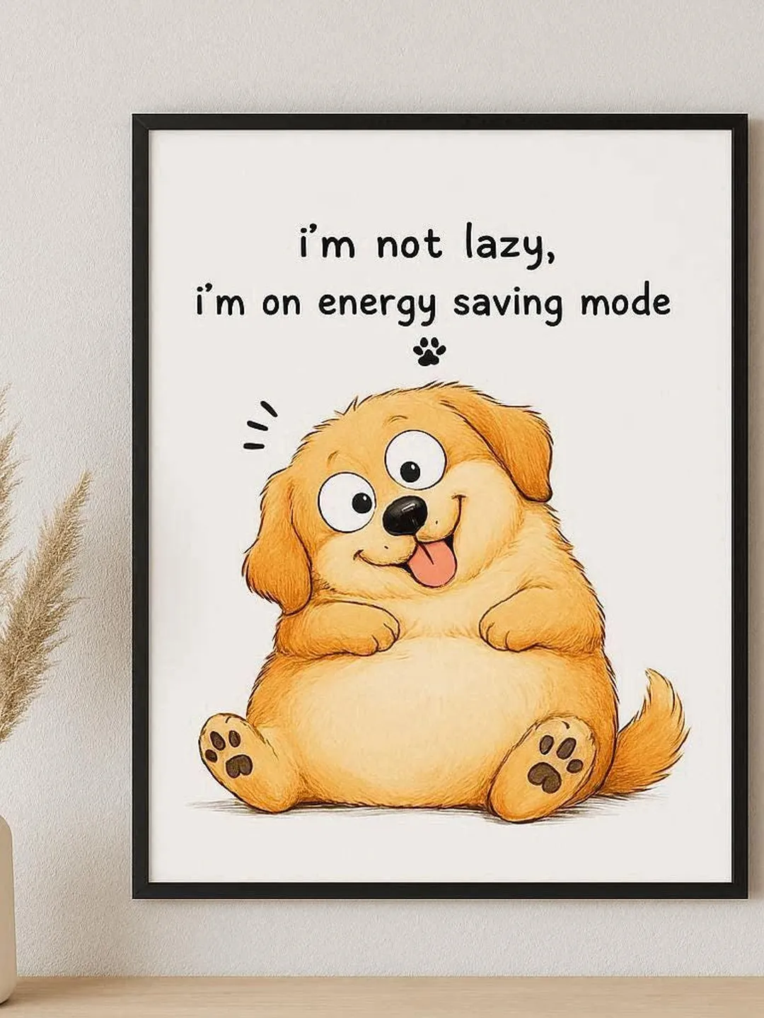Funny Fluffy Dog Poster | Dog Wall Art Printable | Kids Room Decor