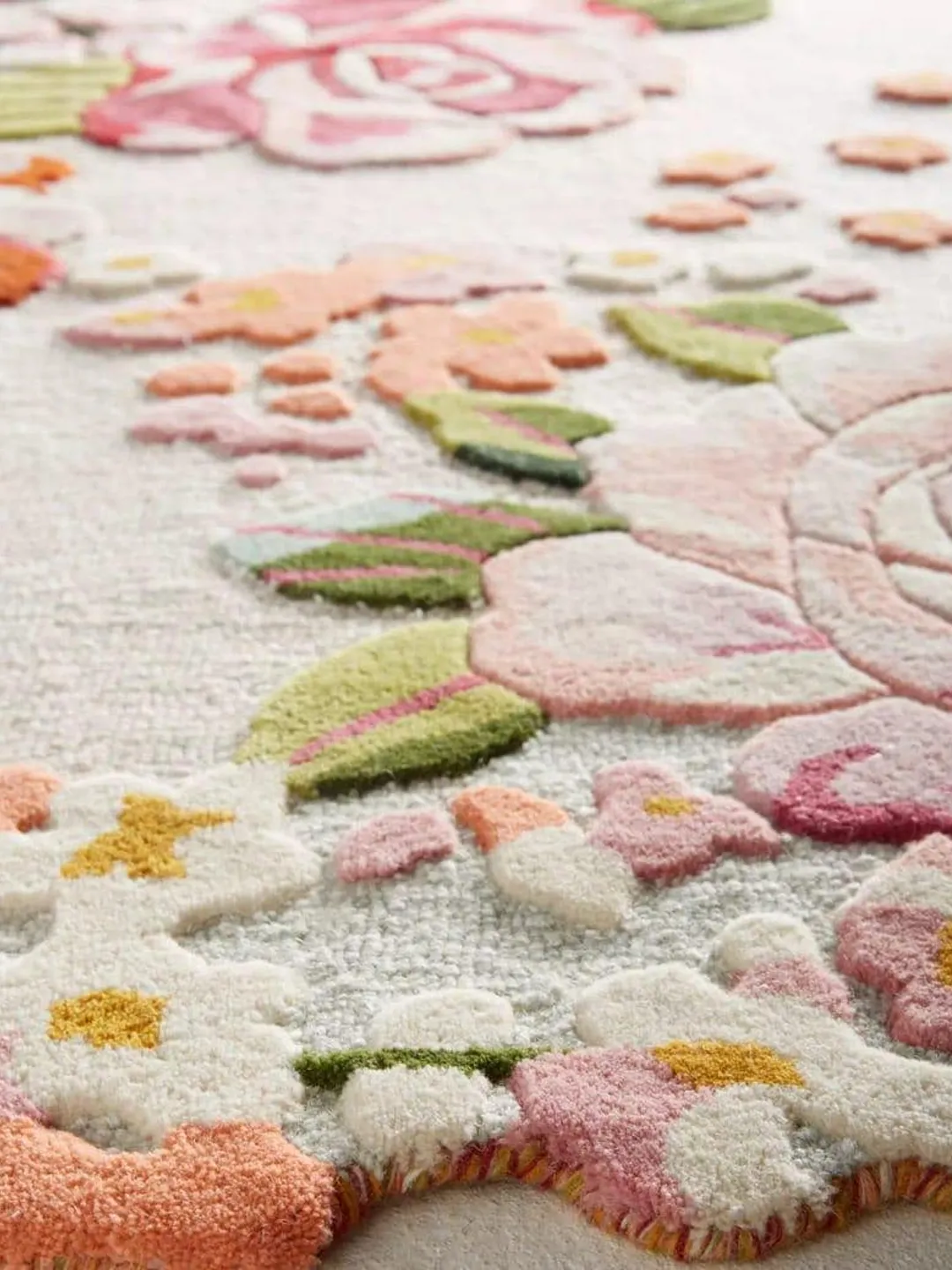 Wool Rugs Customized Hand-Tufted Wool Rug – Custom Size Floral Bedroom Carpet