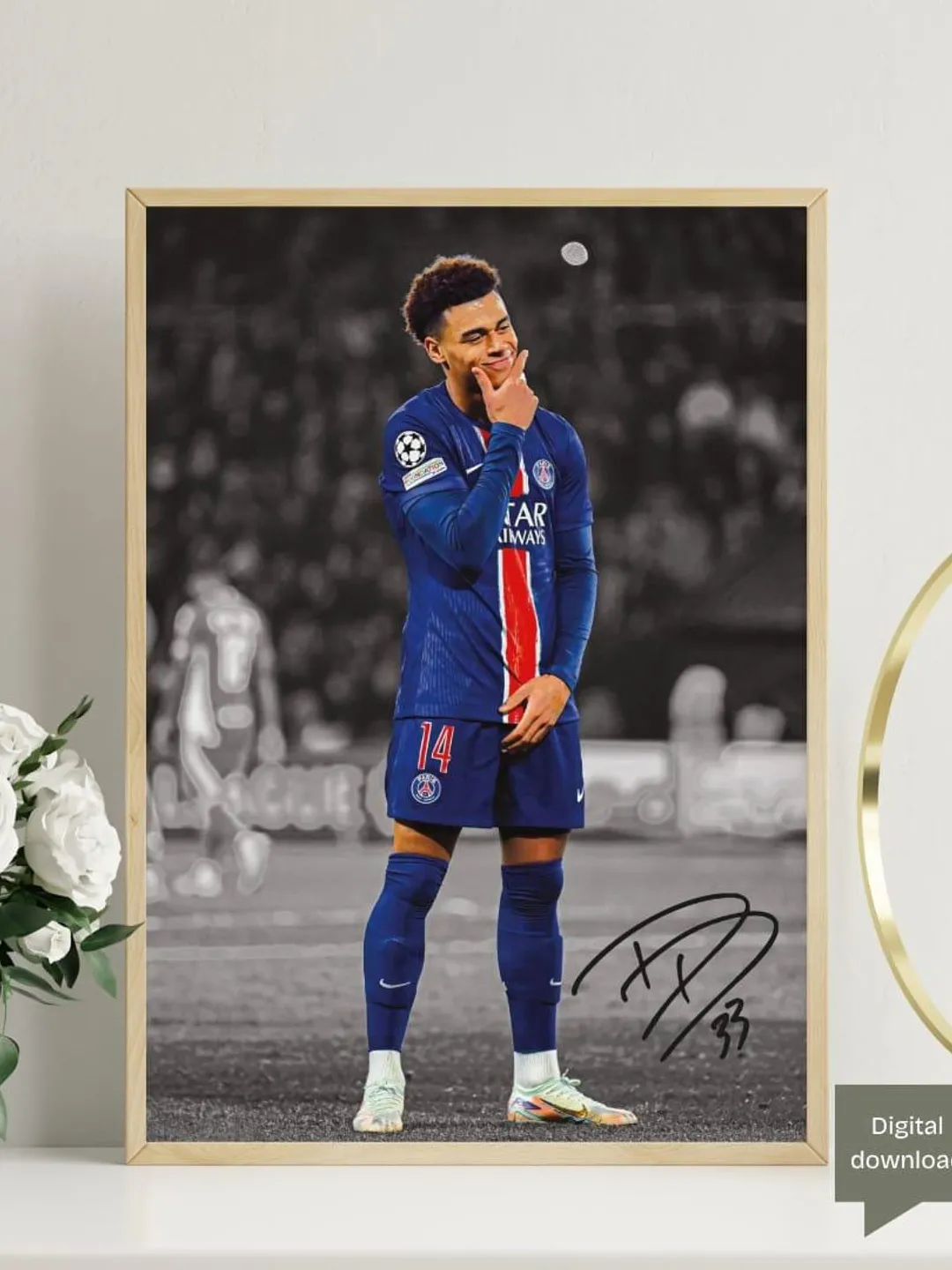 Desire Doue Wall Art | Football Rising Star Poster | Soccer Talent