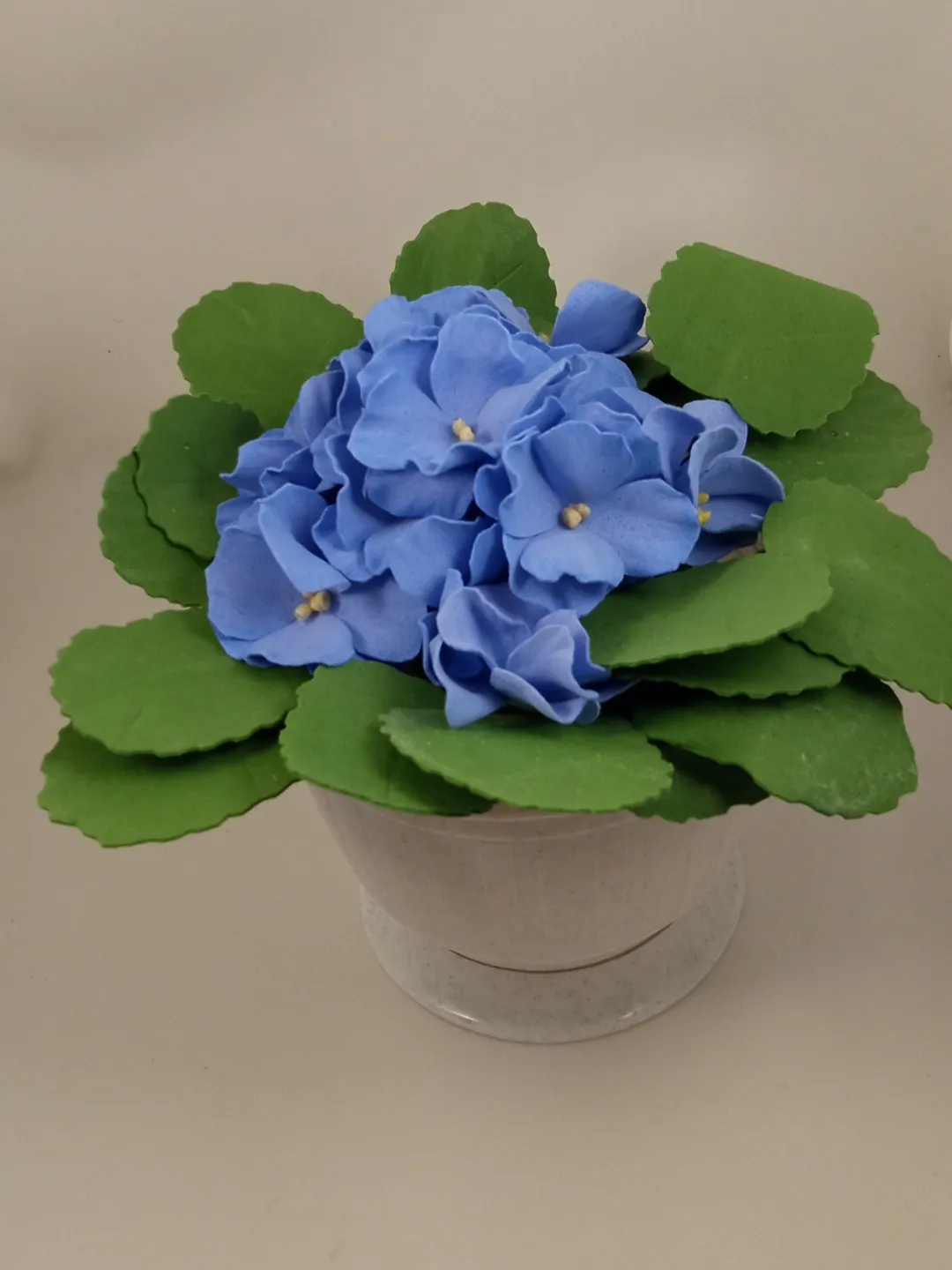 Blue violet in pot/ handmade artificial flowers/floral arrangements/ home decor/gift for her/mother Day gifts/grandma