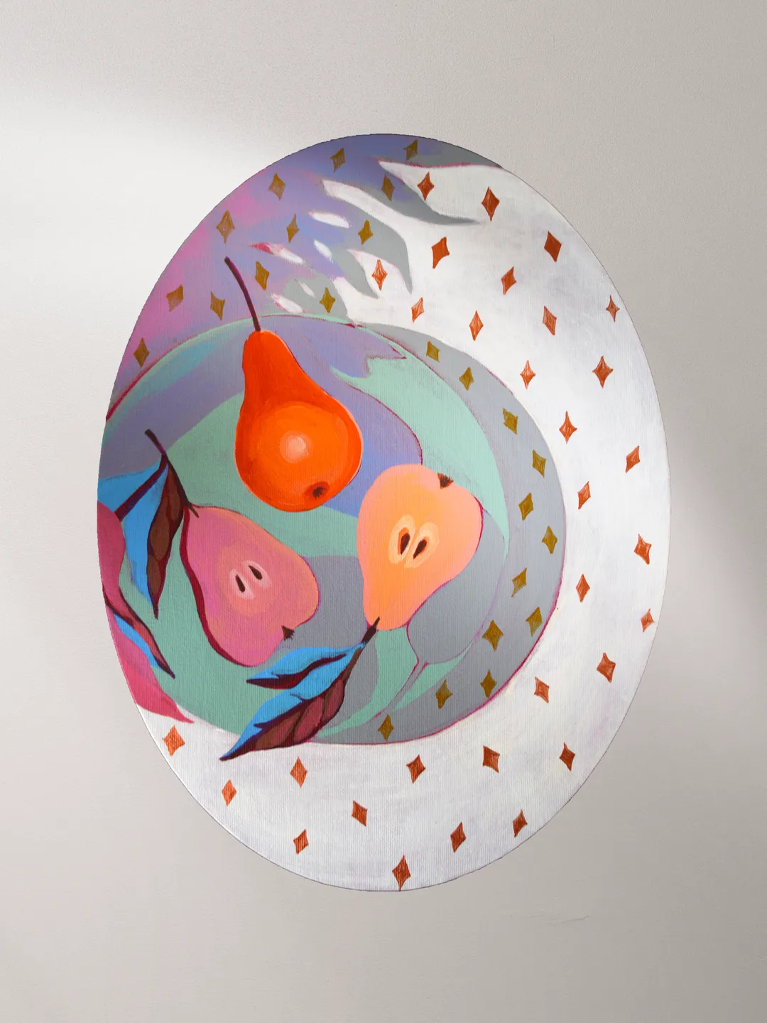 Fruit still life Orange pears Original acrylic painting