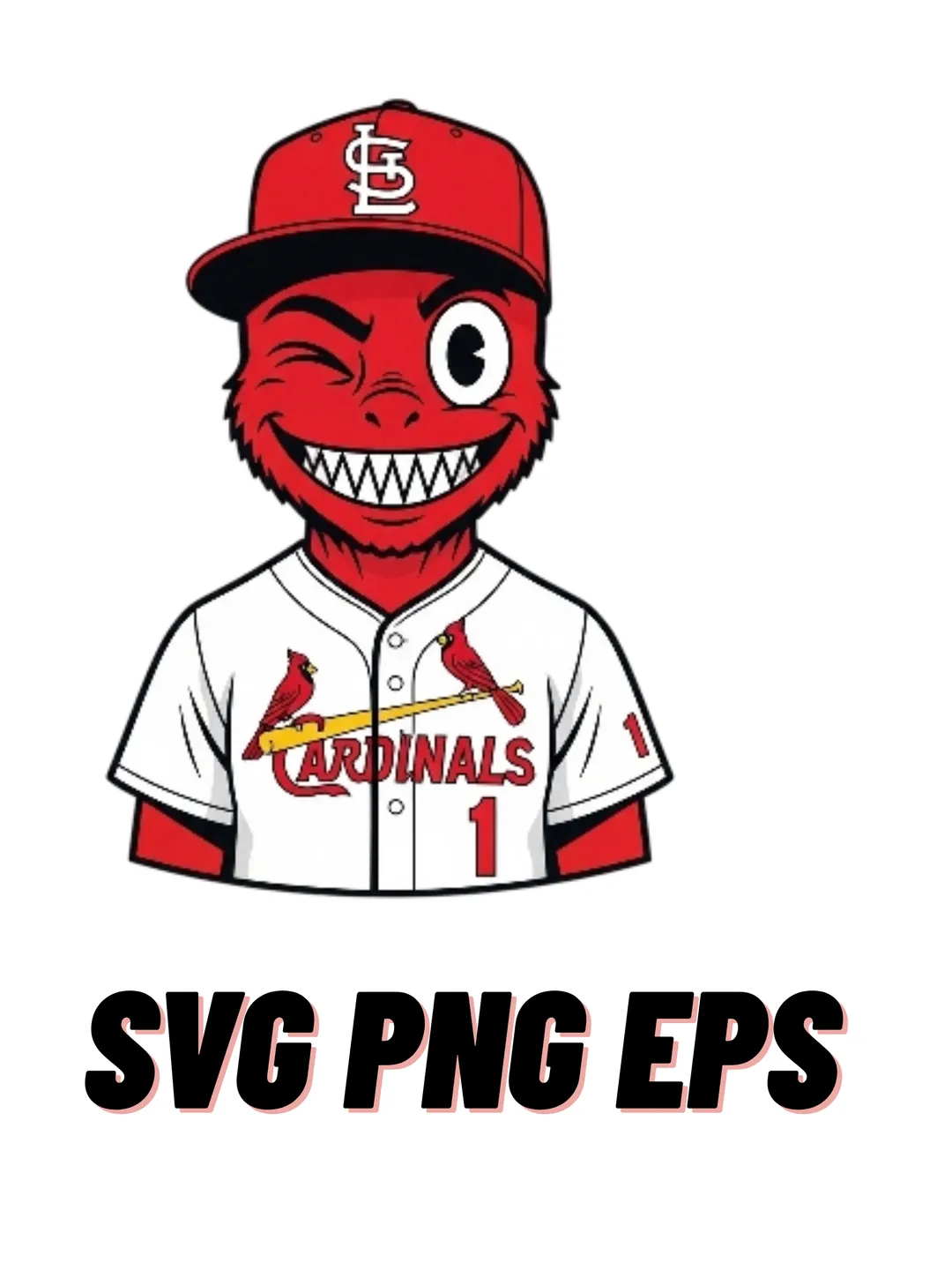 Cardinals Mascot SVG PNG EPS | St. Louis Inspired Cartoon Digital ...