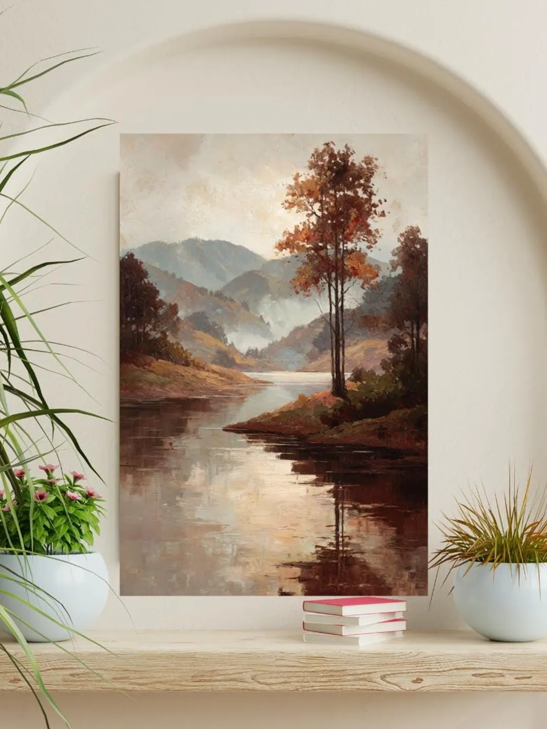 Vintage Autumn Lake Landscape Print -Printable Fall Wall Art -Rustic ...