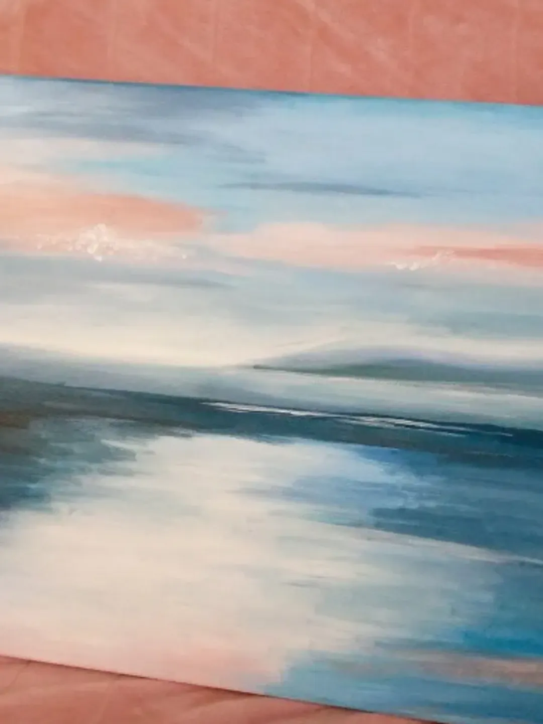 Painting on canvas "At sunset", acrylic, size 50 by 60 cm