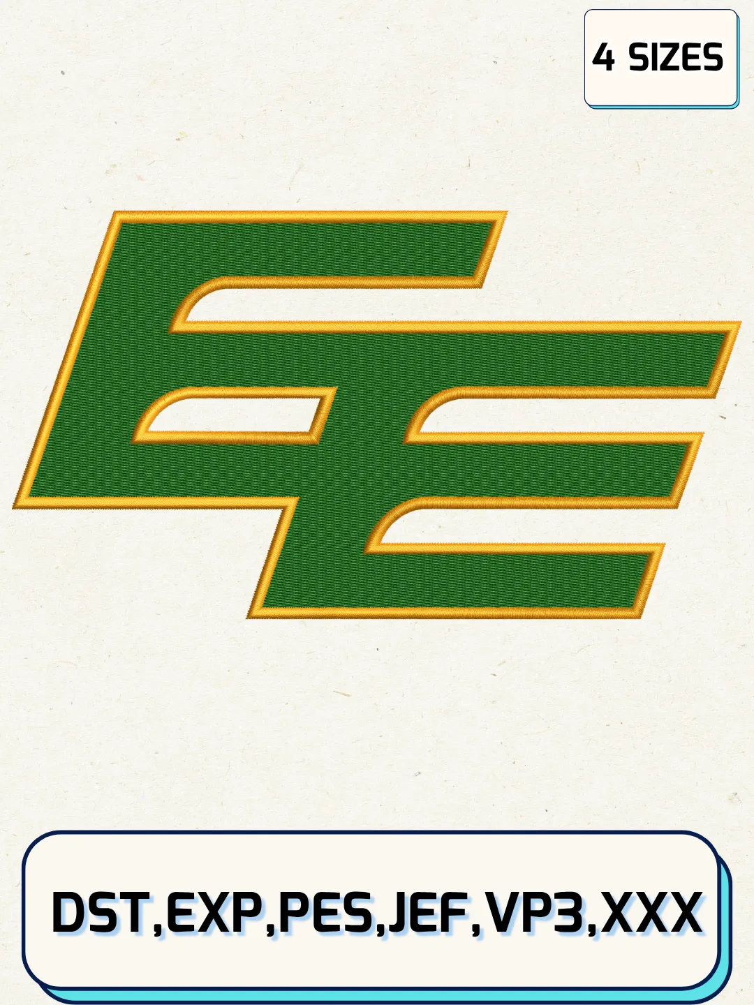 Edmonton Elks Logo Embroidery Design File,CFL Logo Embroidery Design, Machine Embroidery Files, 4 Sizes