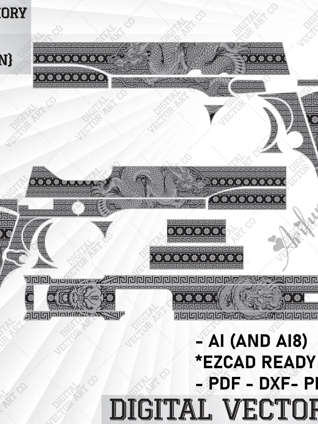 Fully Spec Vector svg patterns,Springfield Armory Mil Spec Dragon engraving Design ...