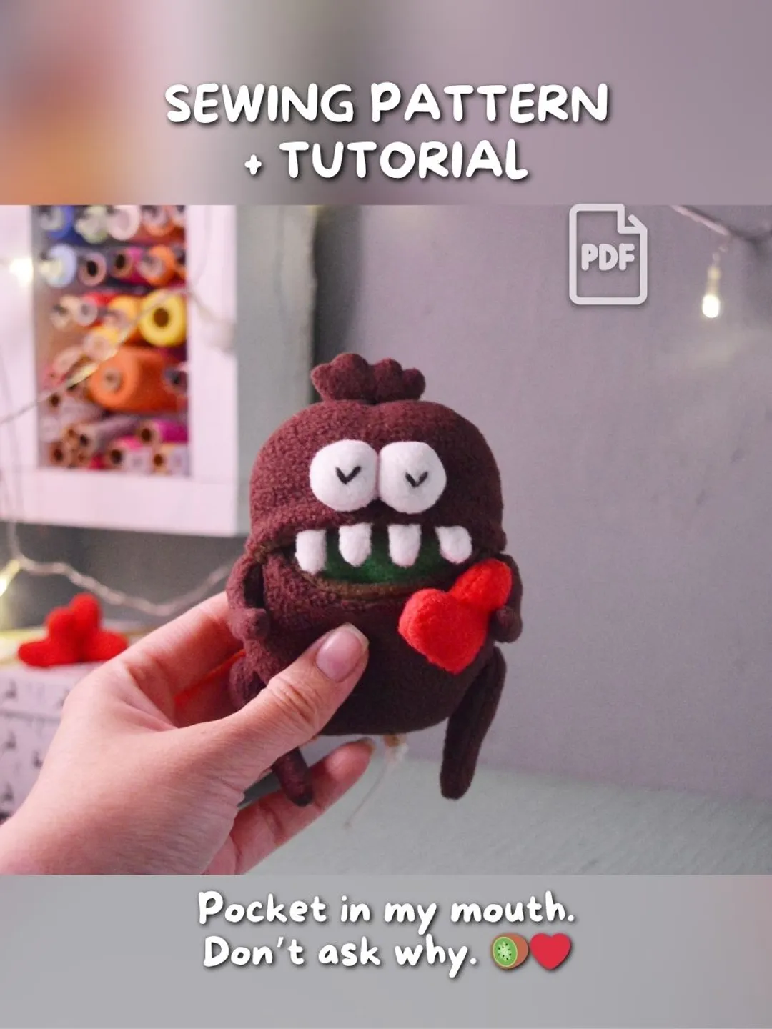 PDF Plush Toy Pattern – Fleece Flower Softie “Daisy”