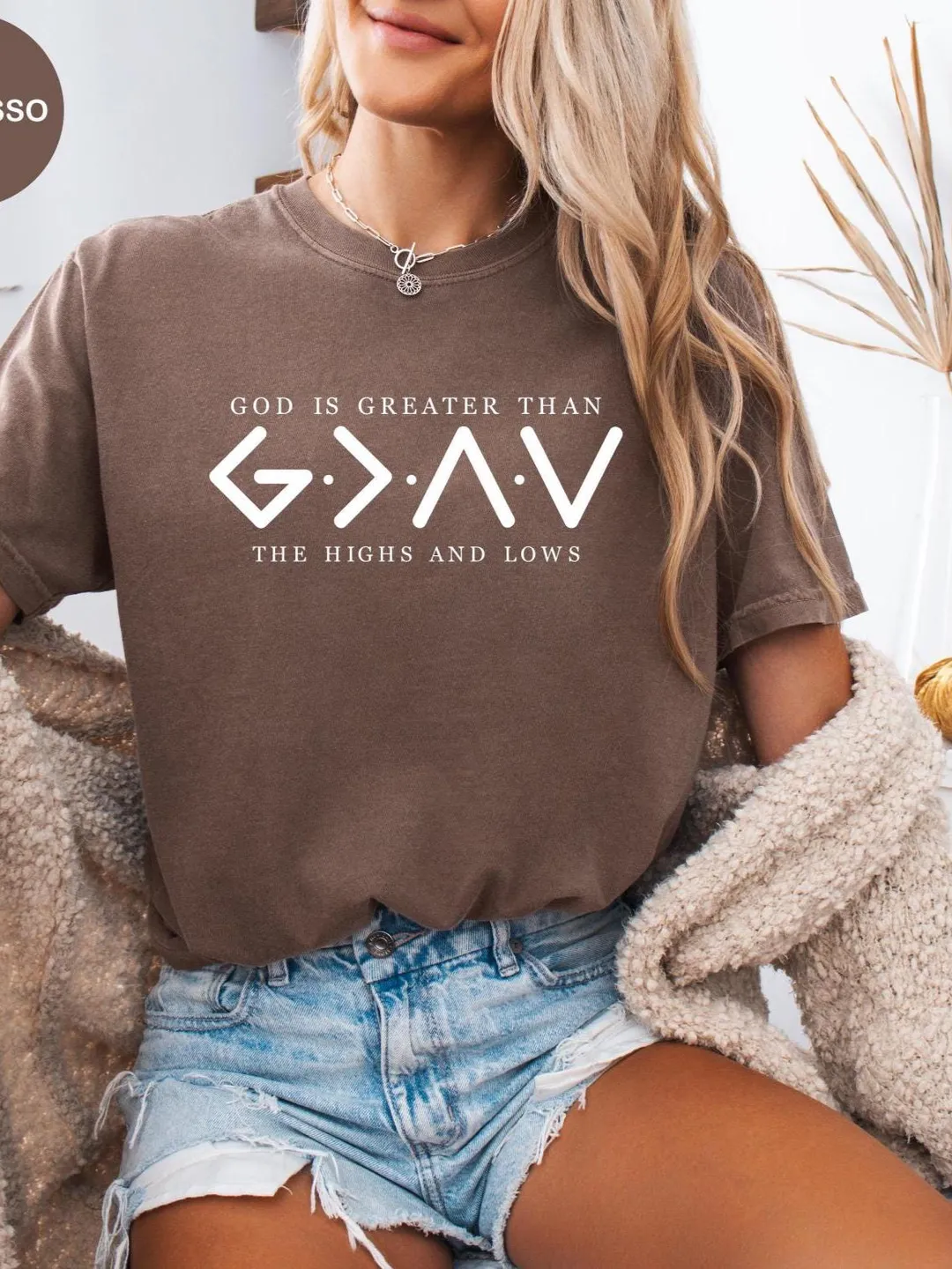 Comfort Colors® God Is Greater Than The Higher And Lows, Jesus Shirt, Christian Tee, Faith Tee, Bible Verse, Religious Shirt