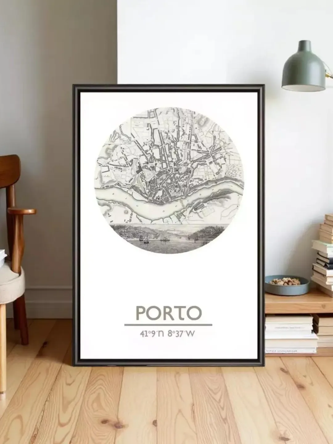 Porto City Map Art Print: Portugal Travel Poster