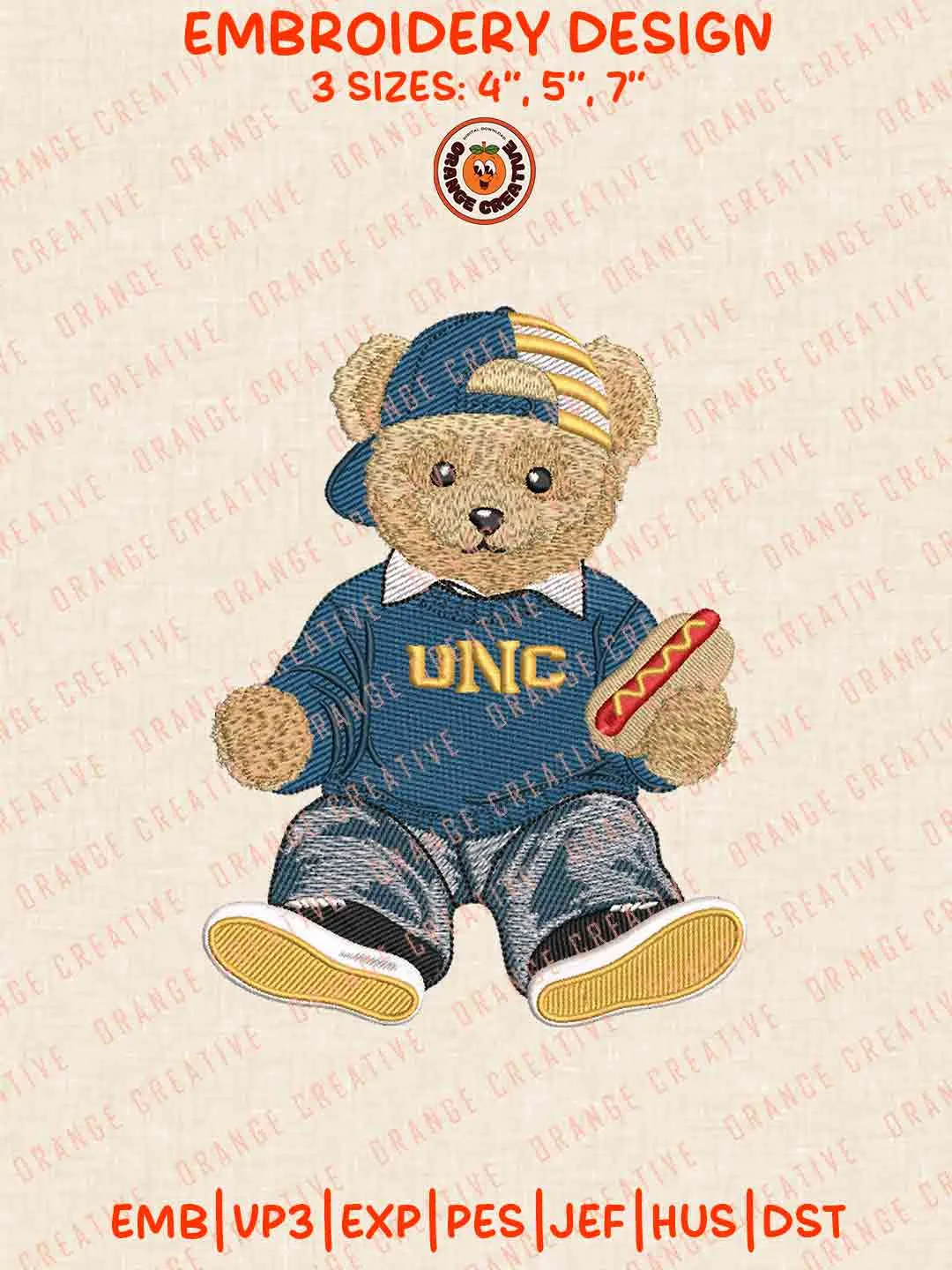 Northern Colorado Bear Teddy Bear Embroidery Design Files, Football Logos Embroidery Designs, Sport Machine Embroidery Files, 3 Sizes, Custom Sizes, Instant Download