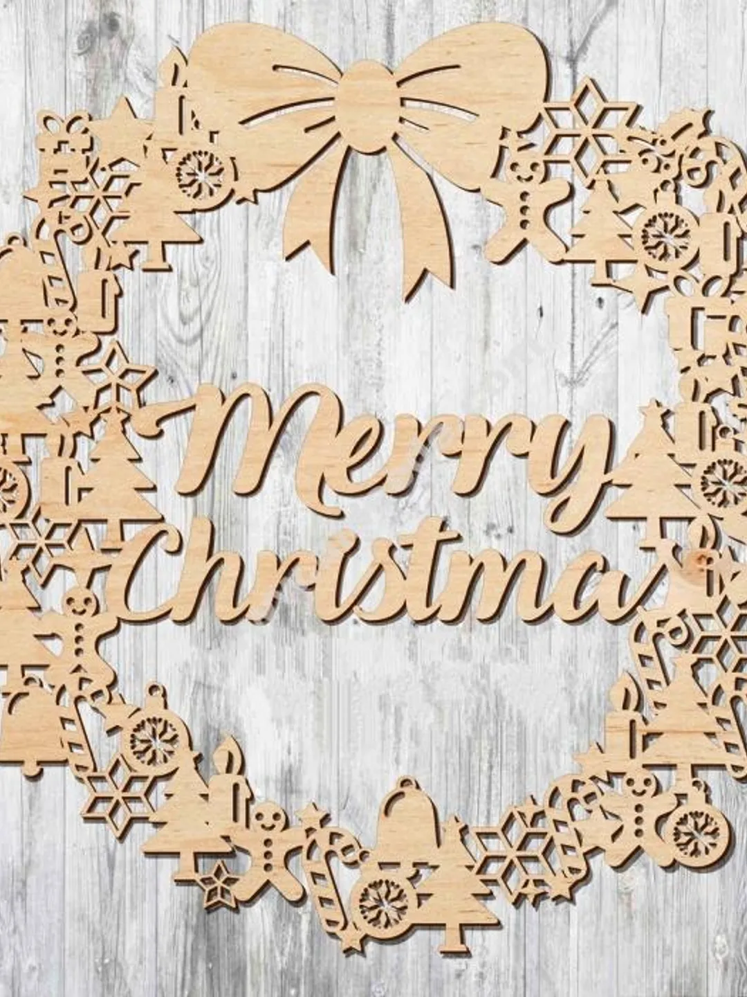 Digital Template Cnc Router Files Cnc Christmas Wreath Files for Wood Laser Cut Pattern
