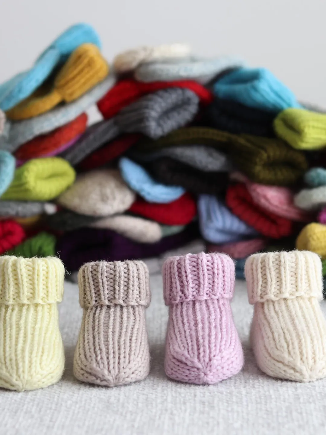 Baby Socks Hand Knit 100% Merino Wool Newborn/ Infant Booties