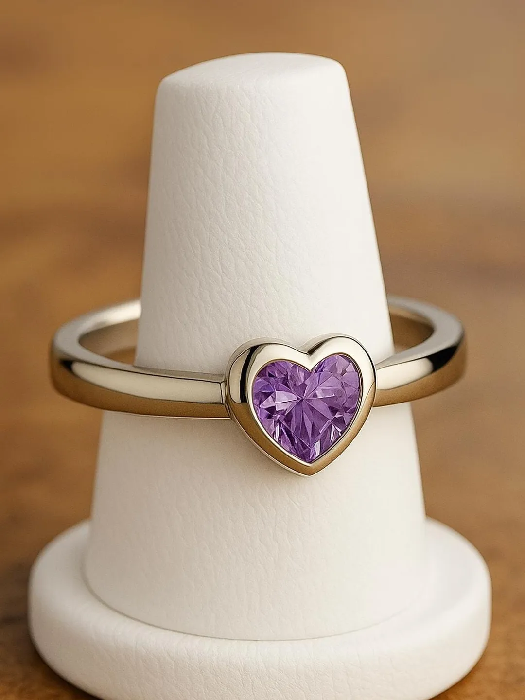 Dainty Amethyst Sterling Silver Ring: Handmade February Birthstone
