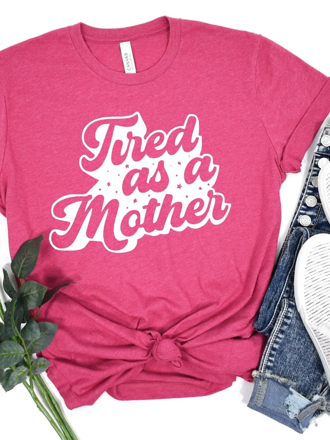 Tired Mom Shirt: Casual Cotton Tee for New Moms