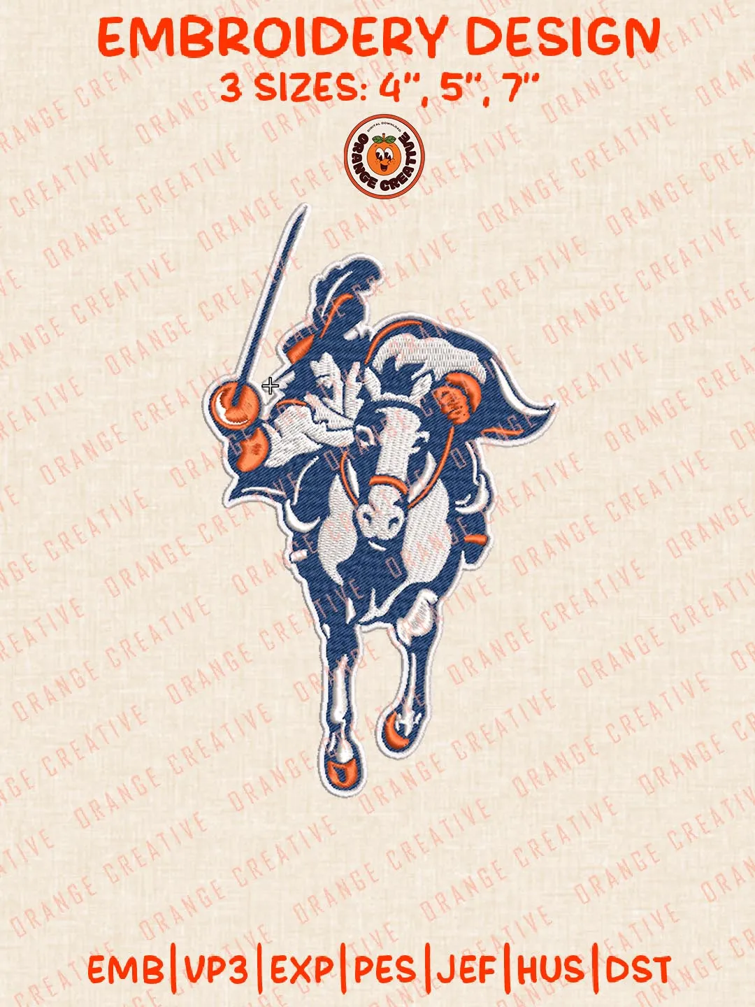 NCAA Virginia Cavaliers Mascot Embroidery Design Files, NCAA Logos Embroidery Designs, NCAA Virginia Machine Embroidery Files, 3 Sizes, Custom Sizes, Instant Download