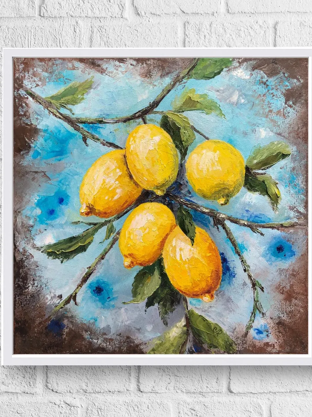 Lemons Original Painting Fruits Oil Painting Kitchen Still life Food Painting