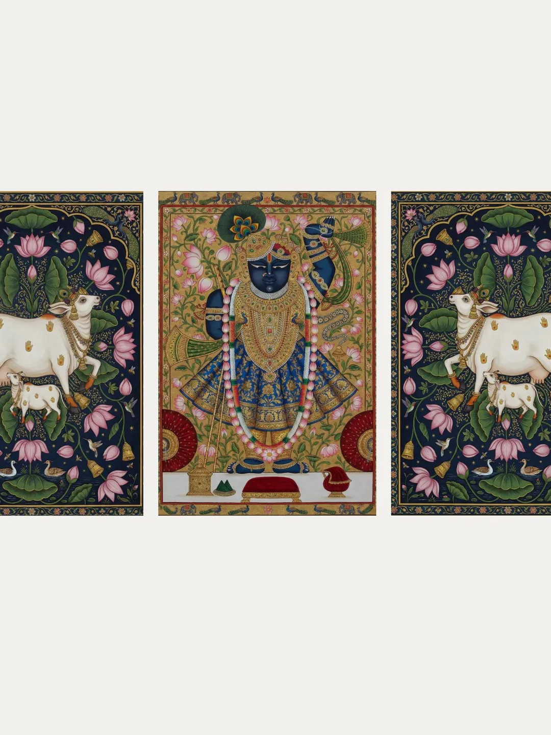 Moonlight Pichwai Wall Art | Indian Folk Painting | Divine Hindu Decor ...