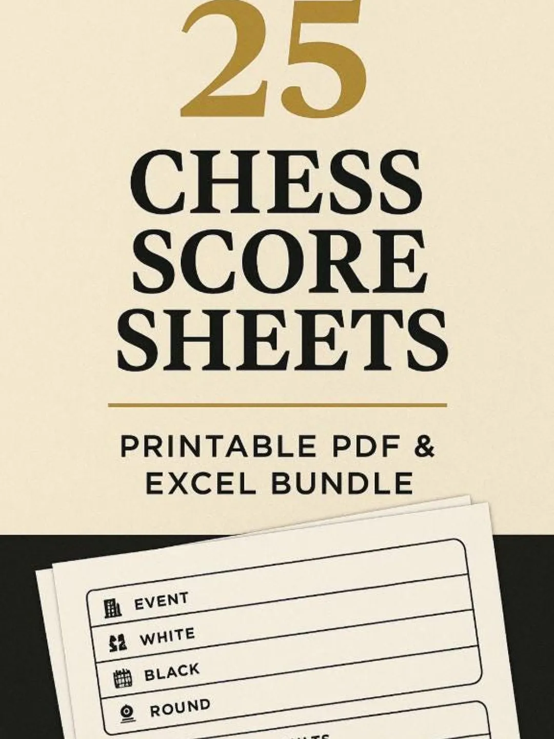 25 Chess Score Sheets – Printable PDF + Excel Templates, Instant ...