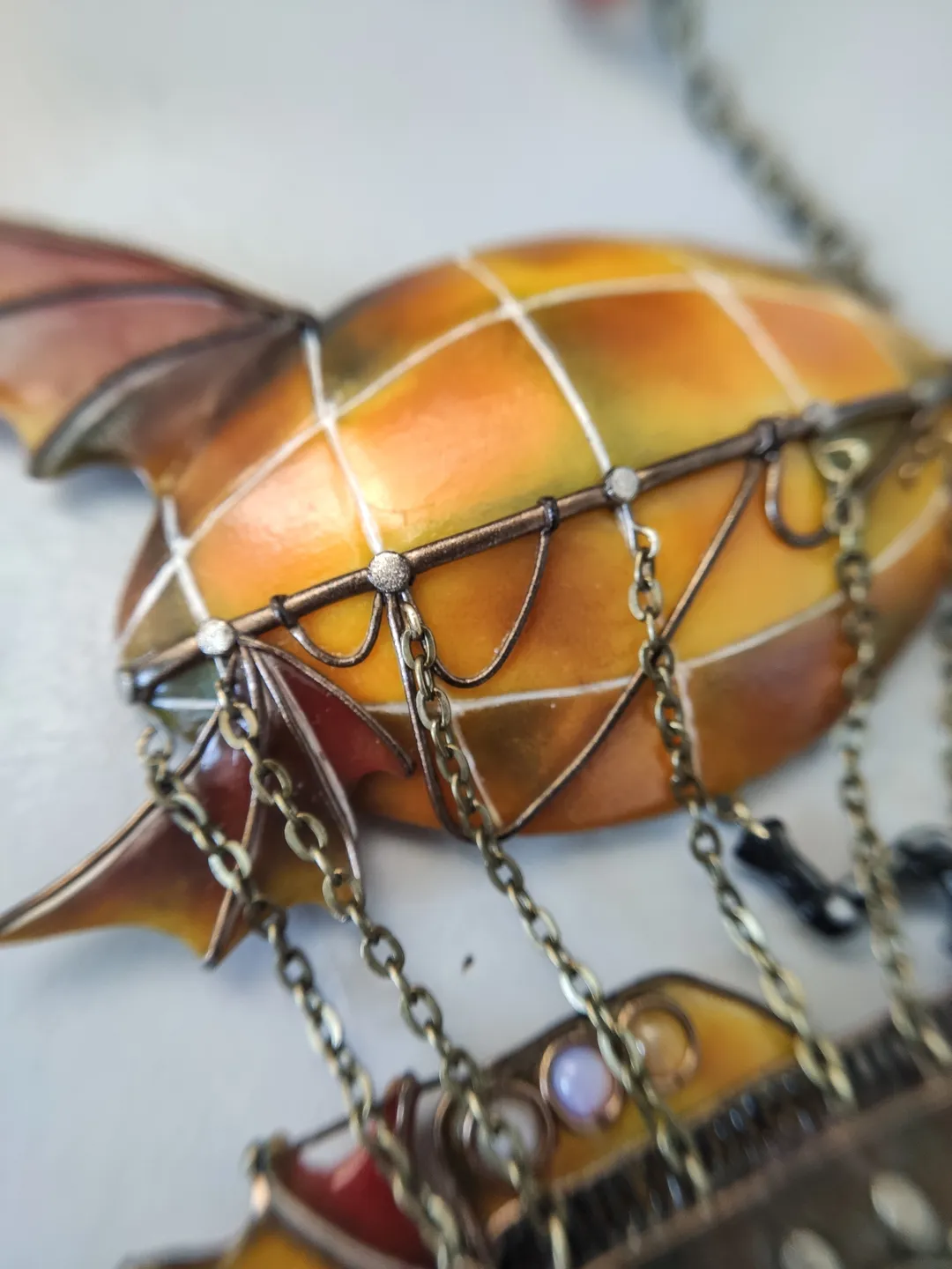 Air balloon jewelry, Fairy Necklace , Fantasy Necklace, Bib Necklace , Ship Necklace, Ship Ornament, Hot Air Balloon