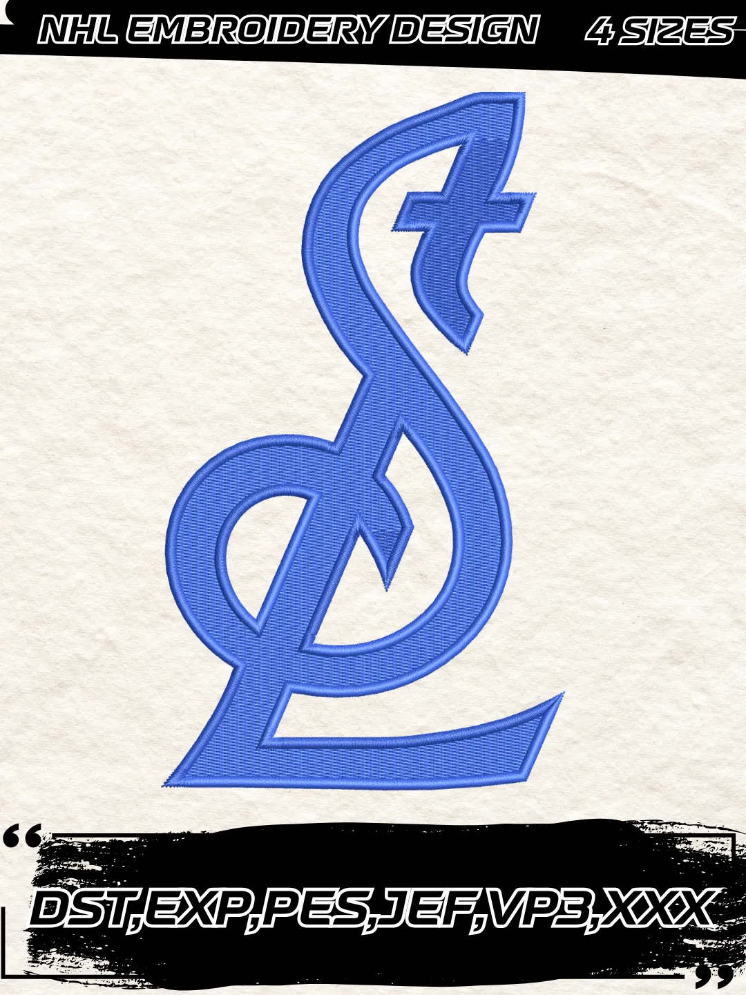 St. Louis Hockey Embroidery Design-Machine Embroidery File
