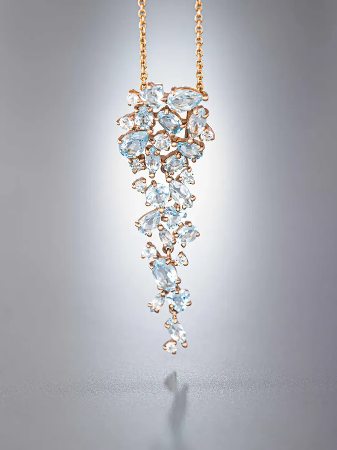 Women's neck pendant 925 silver with topaz