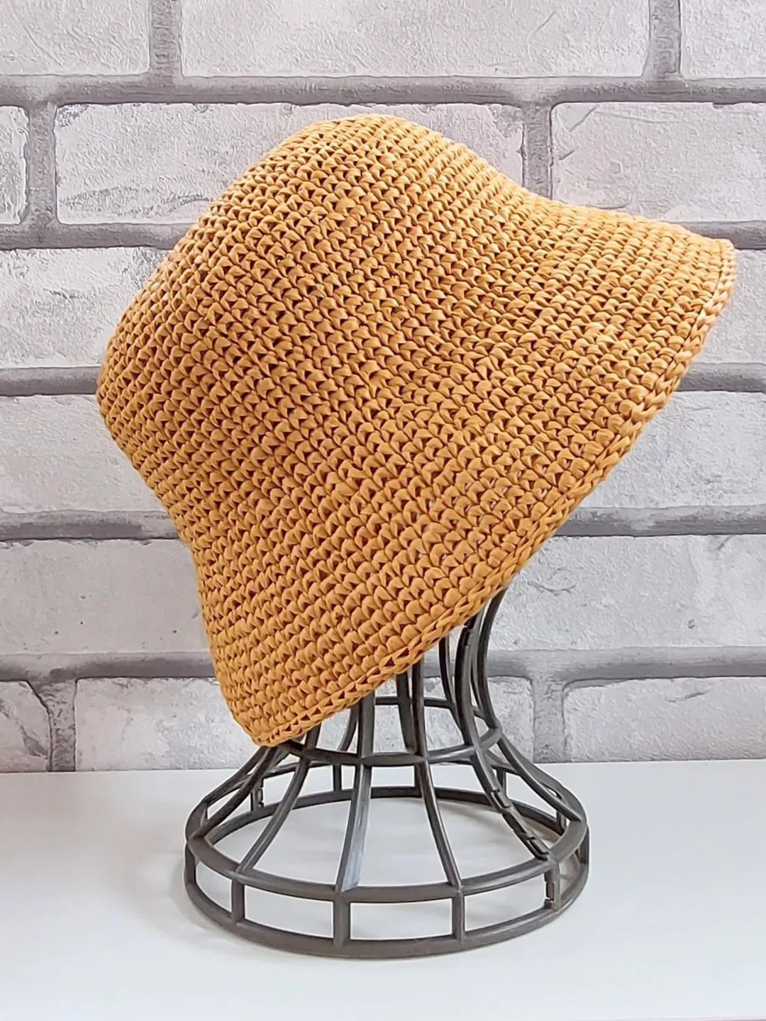 Straw sun basket hat Summer beach cap