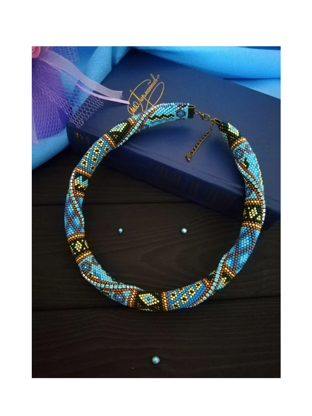 Make to Order , Bead Crochet Rope Necklace , Organic Seed Beaded Necklace