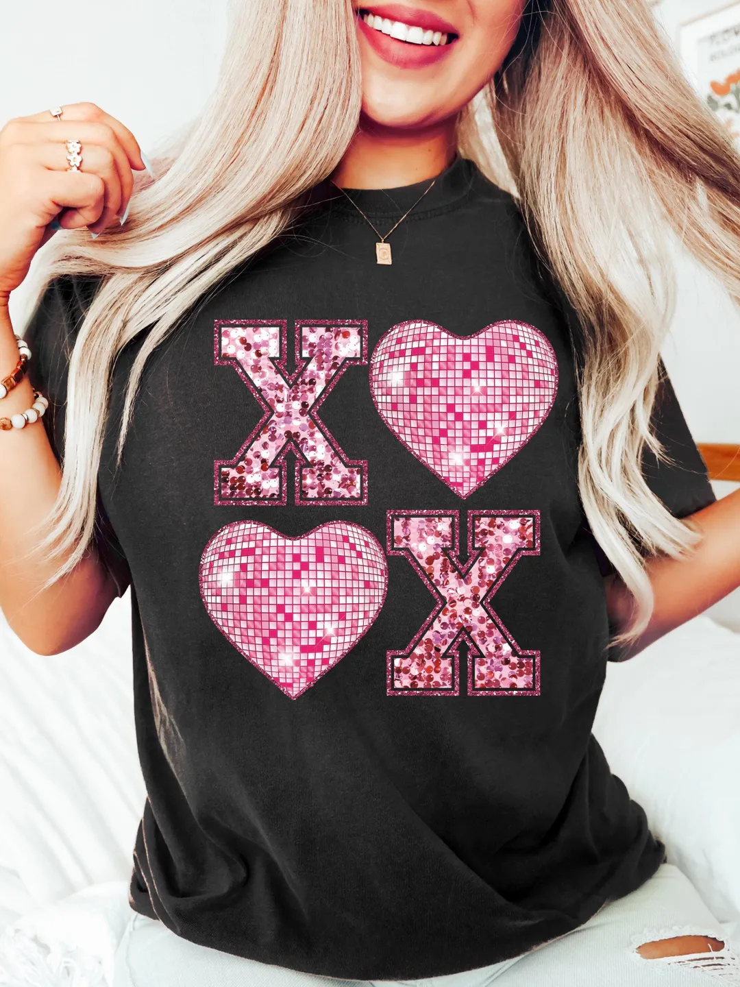 XOXO Faux Sequin PNG Disco Ball Valentine, Valentines Day Png, love png ...