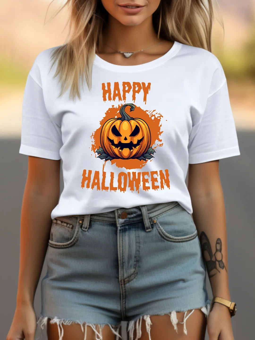 Happy Halloween Pumpkin T-Shirt | Spooky Cute Fall Tee | Halloween Graphic Shirt | Autumn Outfit | Halloween Gift Idea