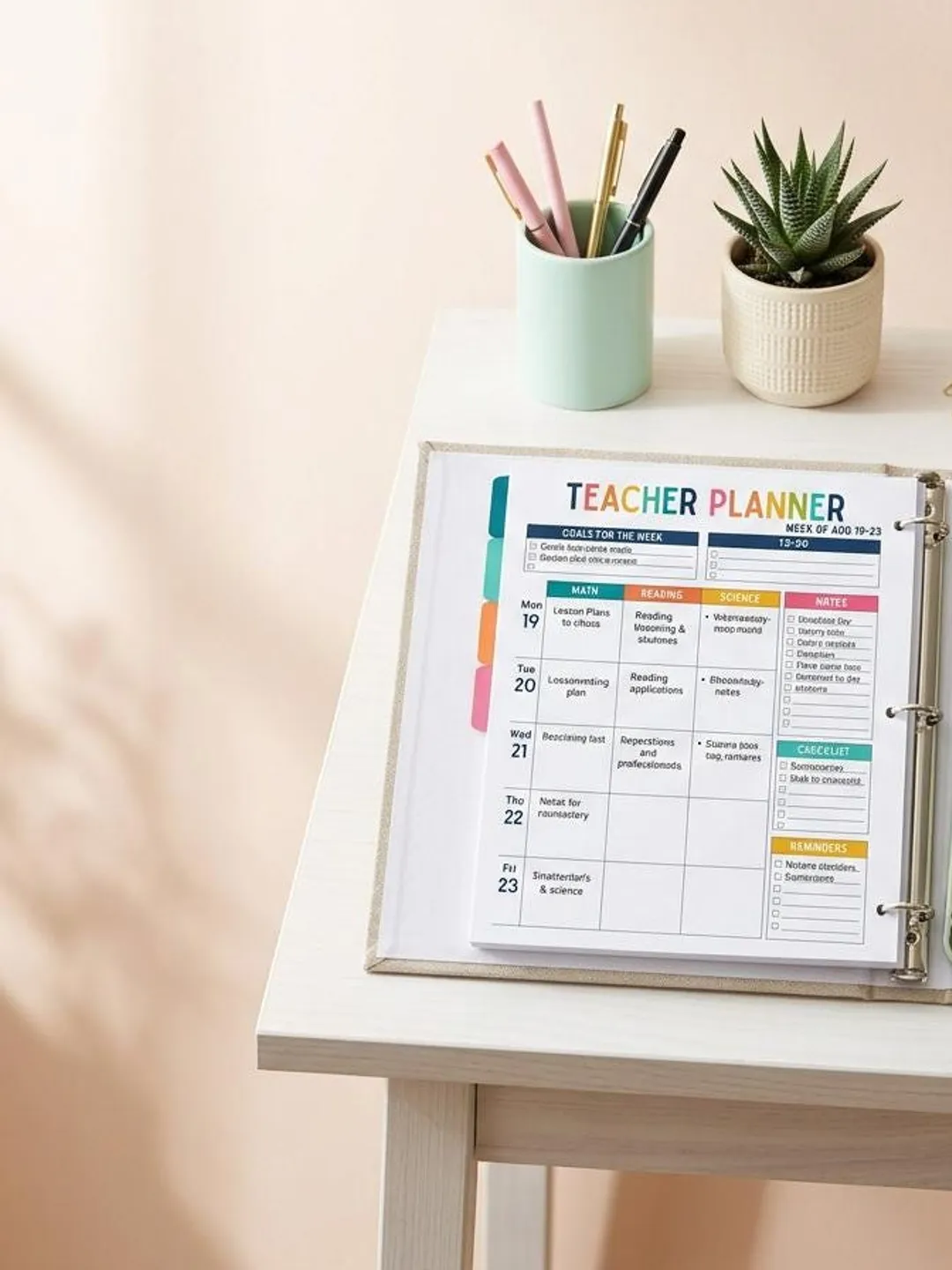 Teacher Planner Printable | Teacher Binder Template | Lesson Plan Organizer | Classroom Management Planner | Homeschool Teacher Planner