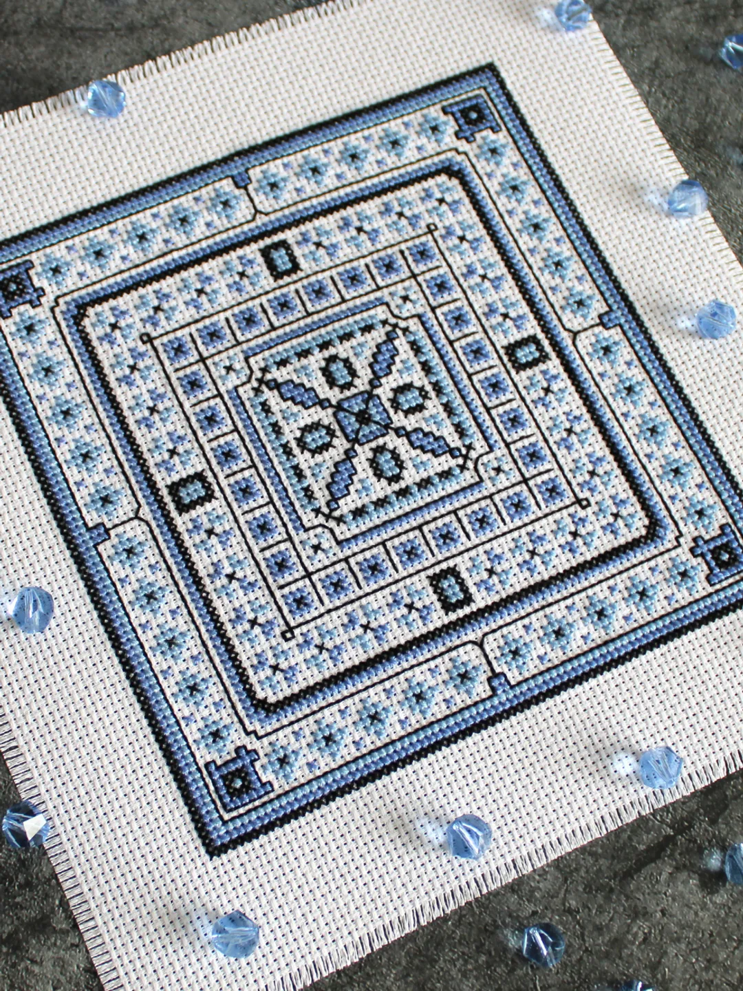 Cross stitch pattern Geometry, simple cross stitch chart PDF