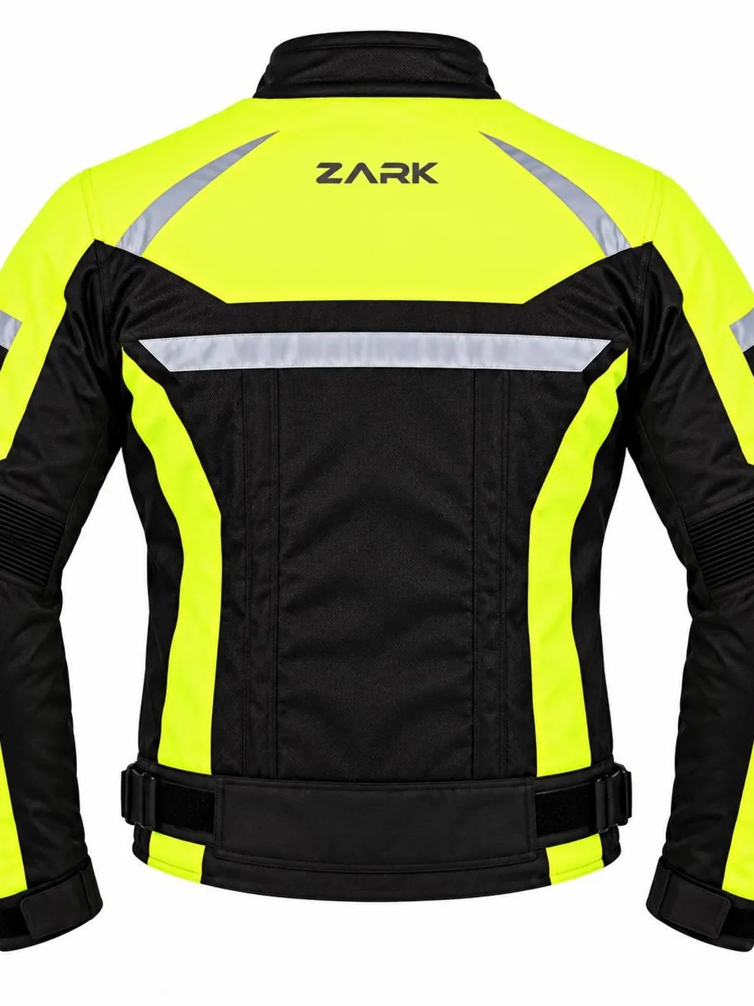 ZARK Men's Hi Vis Motorcycle Jacket, Neon Yellow Textile Riding