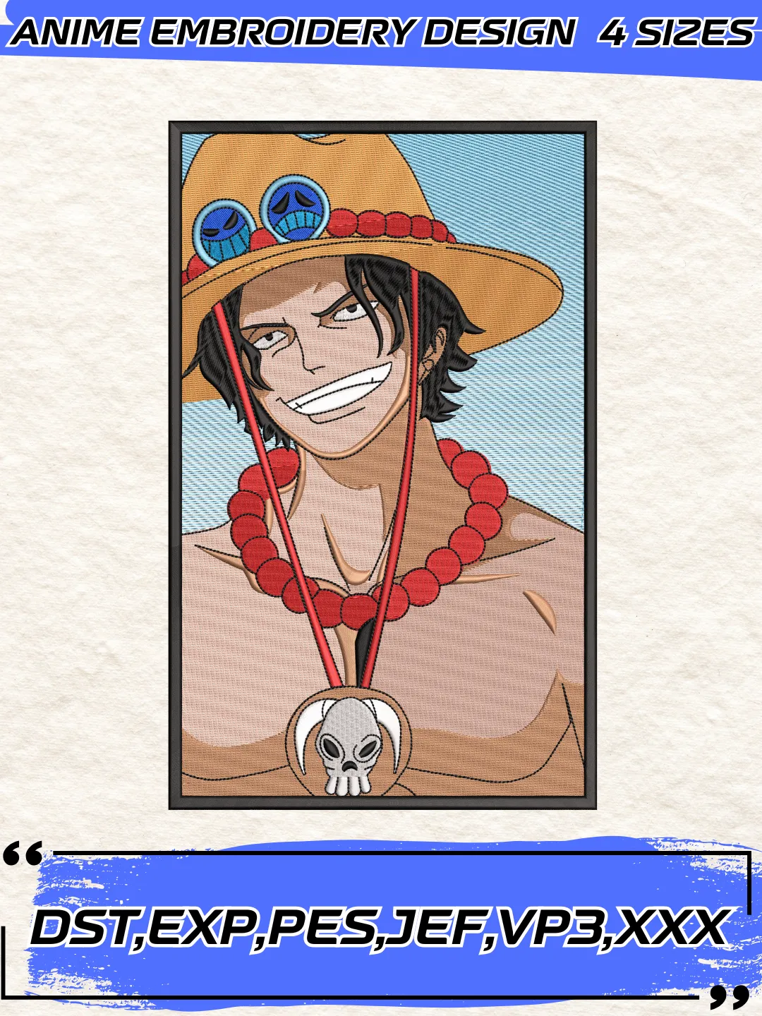 Trafalgar D. Water Law Jolly Roger Embroidery Design,One Piece