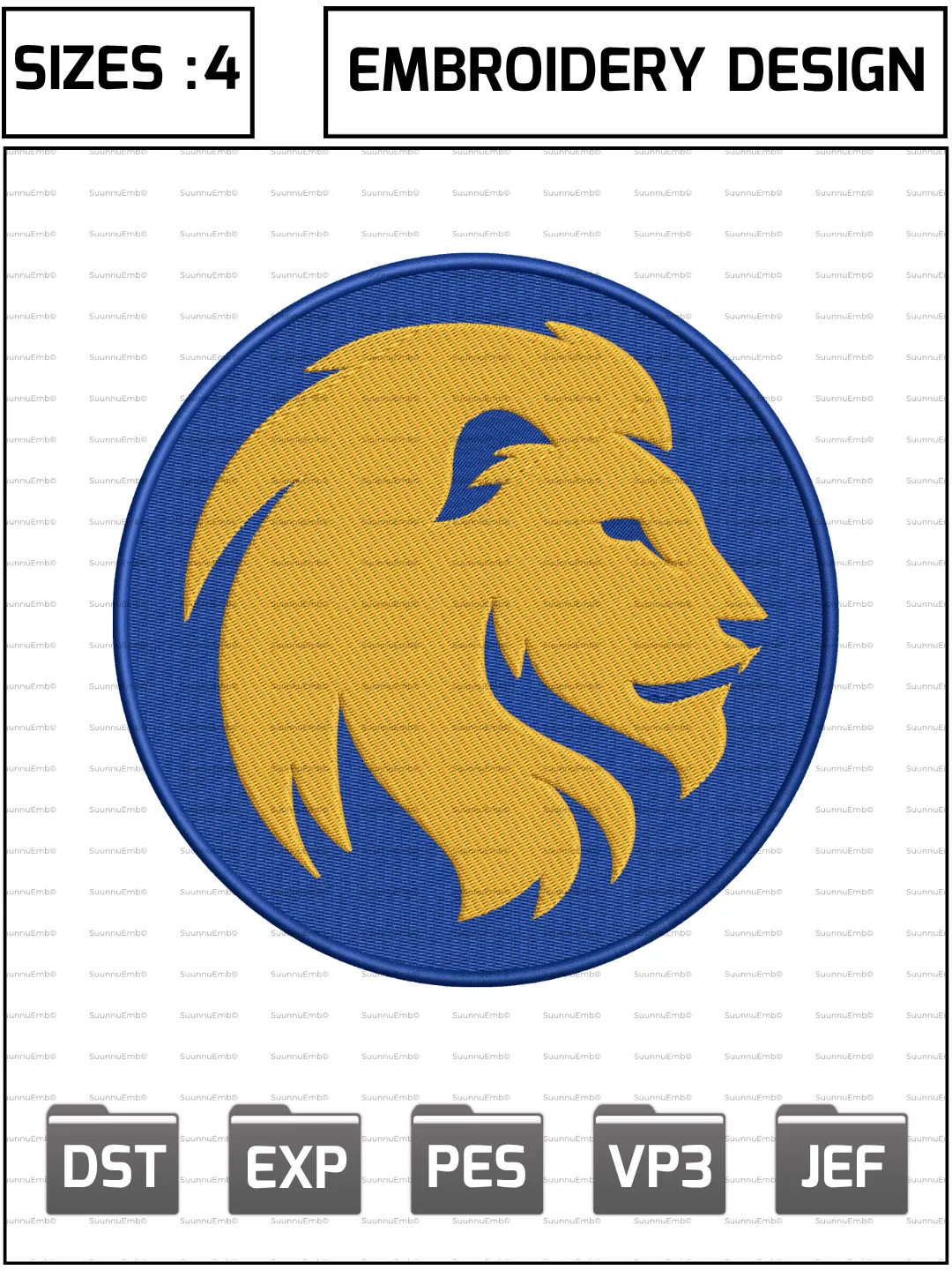AM Commerce Lions Logo Embroidery Design,NCAA Logos Embroidery Design,NCAA Teams, Machine Embroidery Design File,4 Sizes, Digital Download