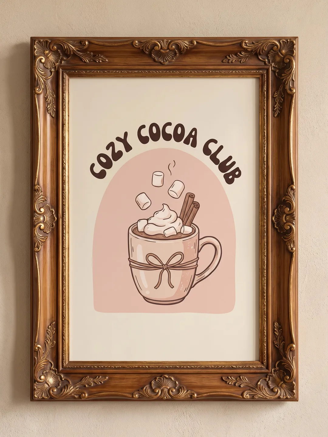 Cozy Cocoa Club Printable Wall Art | Cute Kitchen & Home Decor Print