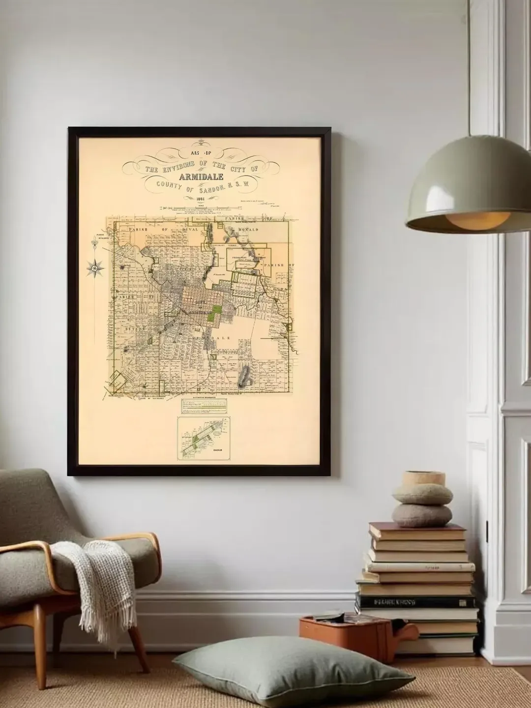 Armidale Australia Vintage Map Print | 1881 City Plan