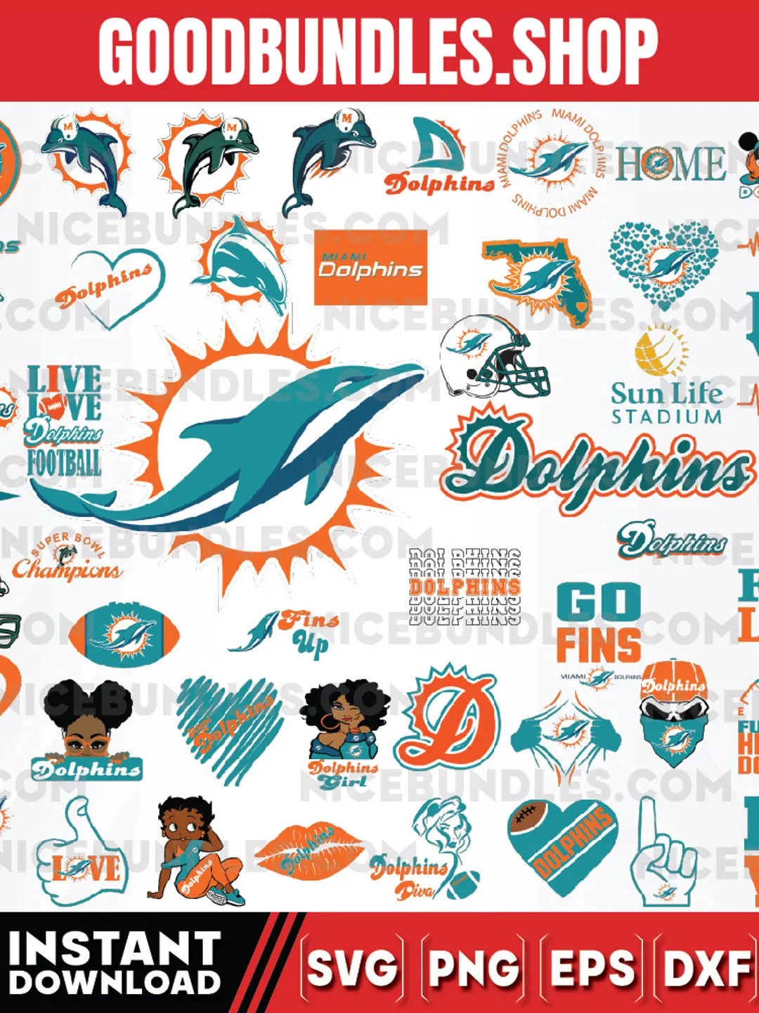 50 Files Miami Dolphins Team Bundle Svg, Miami Dolphins svg, NFL Teams ...