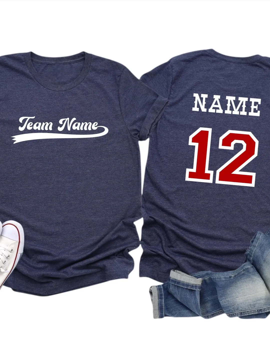 Personalized Baseball Shirt: Custom Team Name - Unisex and Women's Cotton Blend Tee