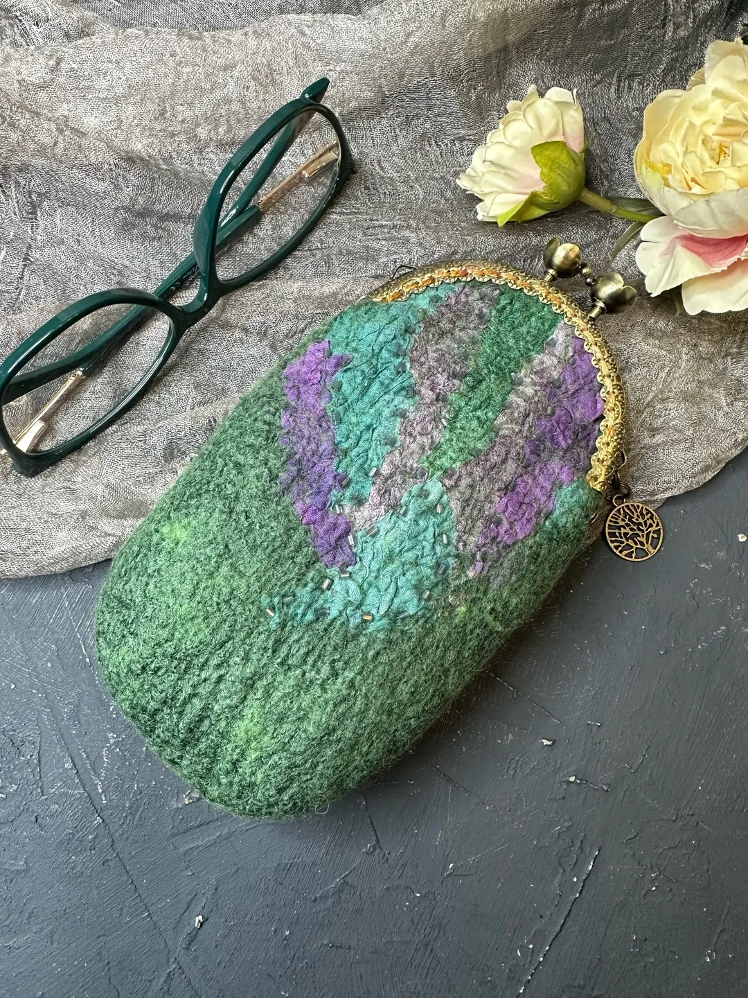 Glasses case with embroidery