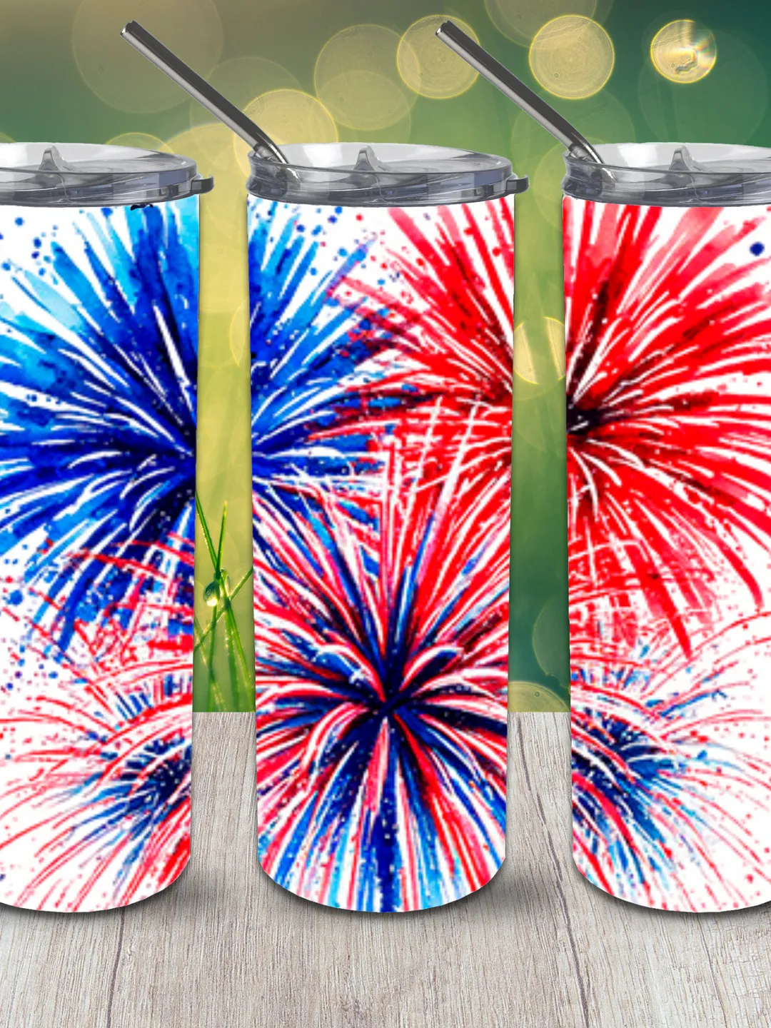 Fireworks Tumbler July 4 PNG