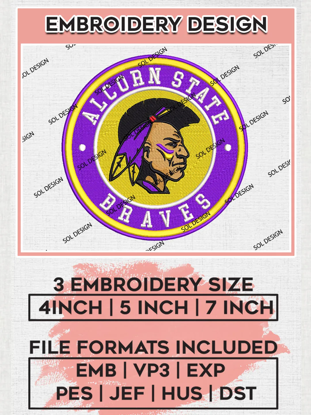 Alcorn State Braves Est 1871 Logo Embroidery Designs, NCAA Alcorn State ...