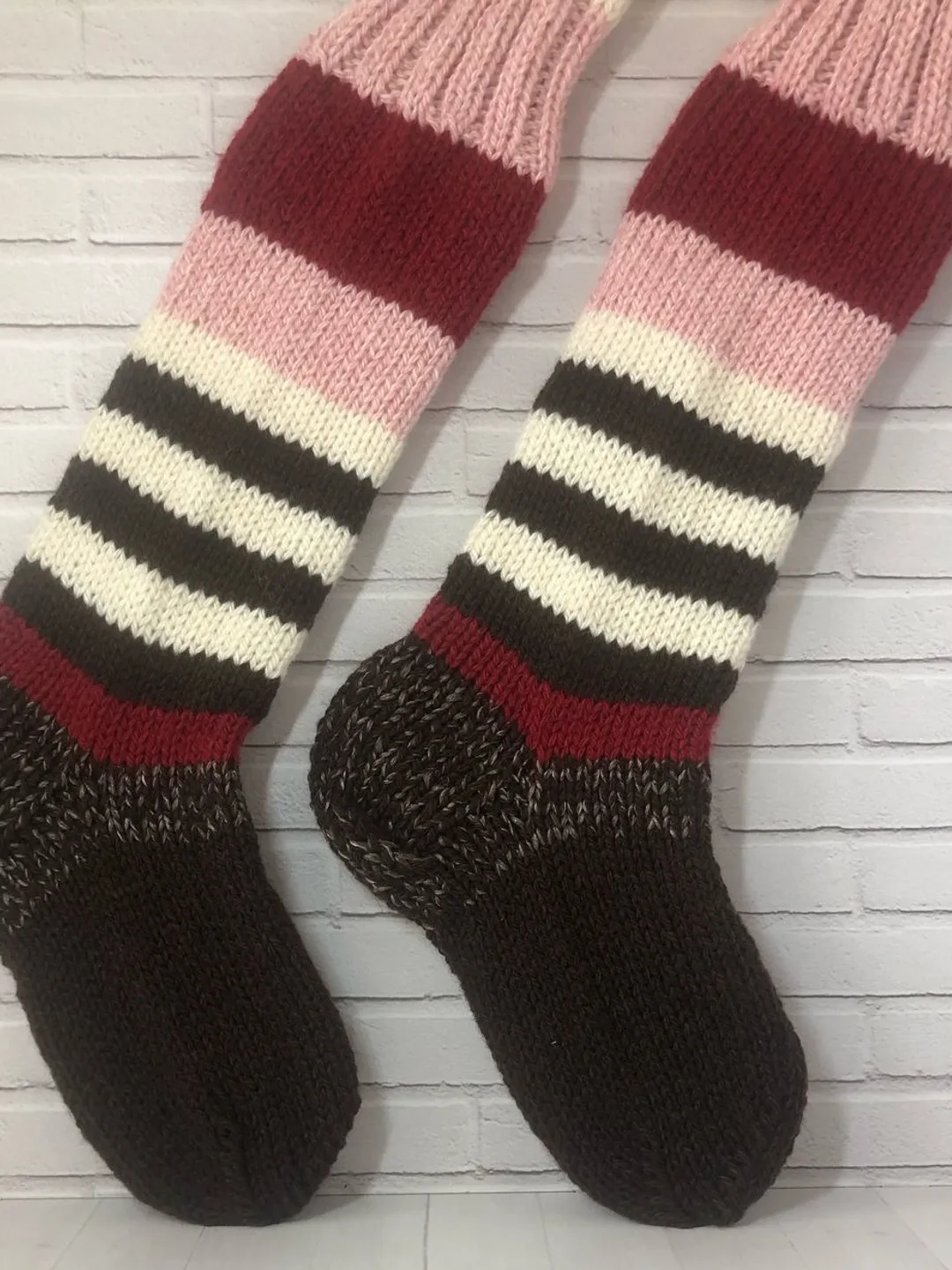Warming Knee Socks Knitted Handmade
