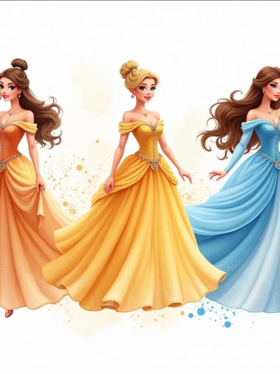 Colorfuln Princess 5 Princess PNG Watercolor Splash and Paint Drip Transparent PNG ...