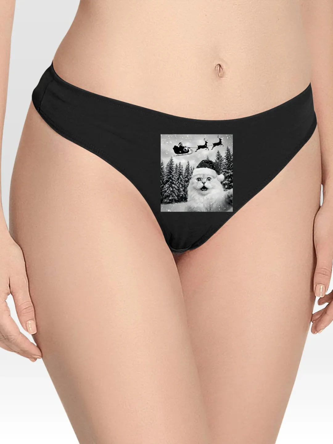 Cat New Year Lingerie Thong