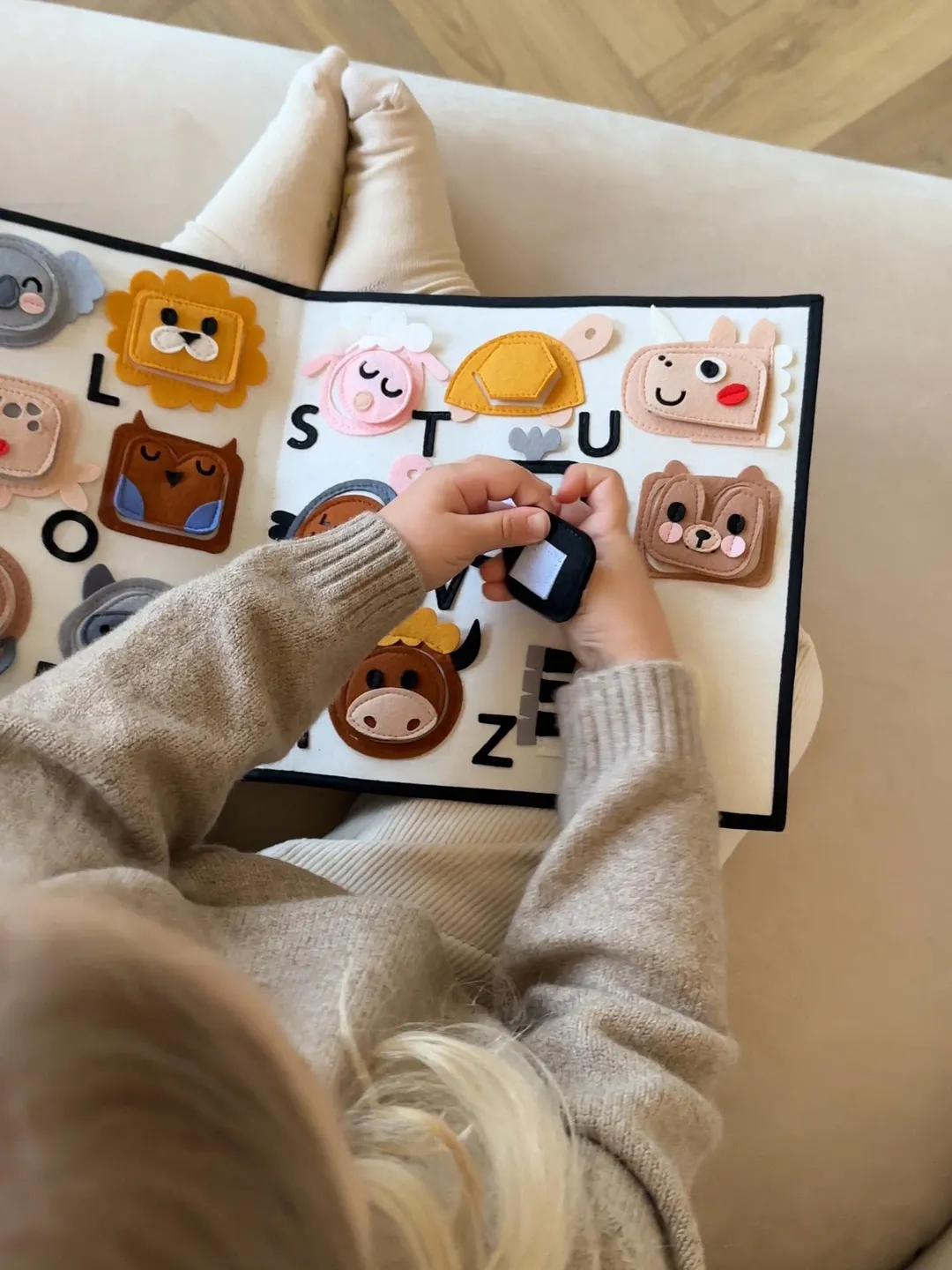 felt quiet busy book toddler 1,2 year old, abc felt activity alphabet ...