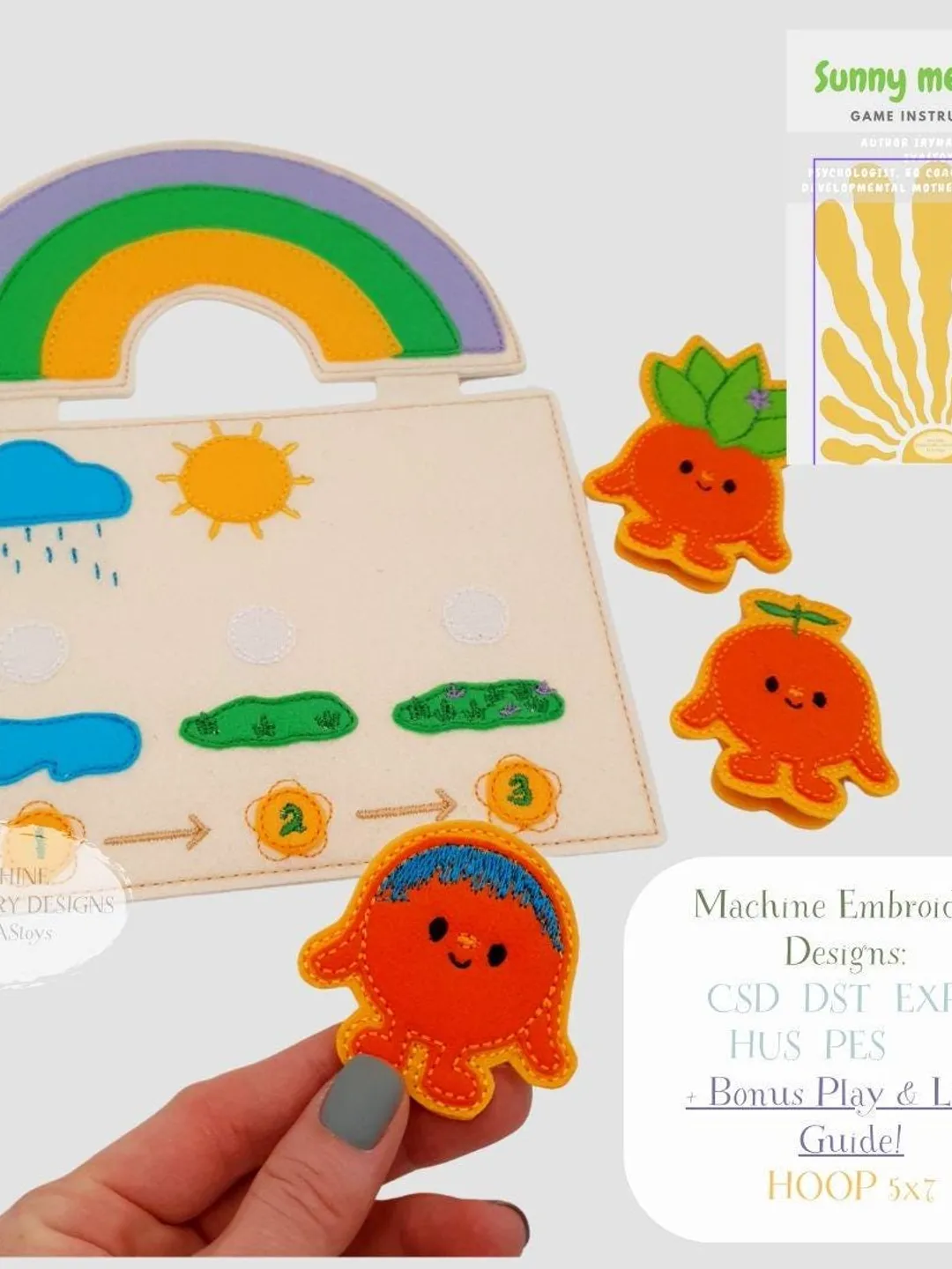 ITH How a Seed Grows Quiet Book Page Embroidery Design & Game, Felt Plant Life Cycle Activity Toy Pattern, 5x7 Hoop