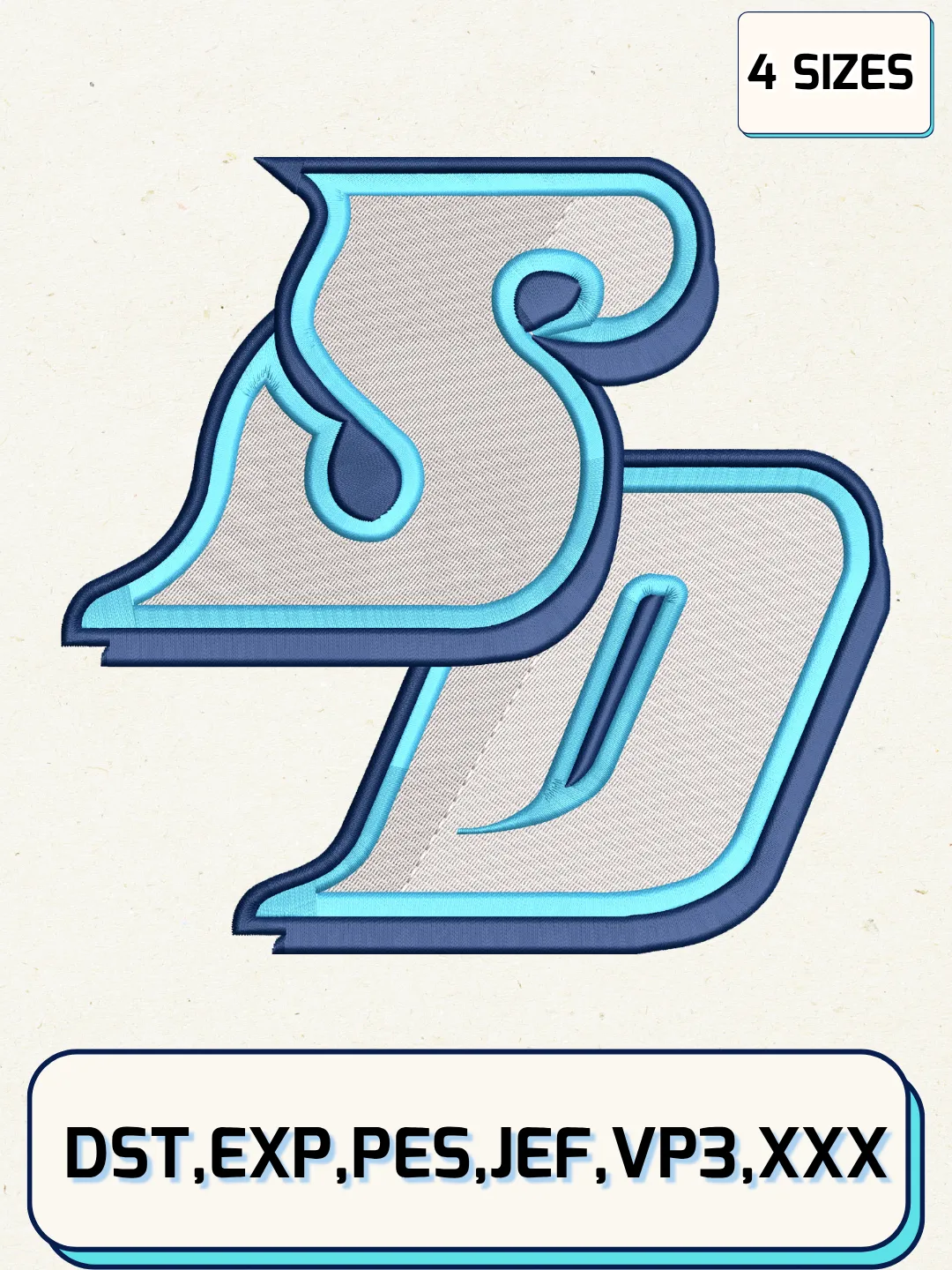 San Diego Toreros Logos Embroidery Design Files, NCAA Logos Embroidery Designs, Machine Embroidery Files, 4 Sizes