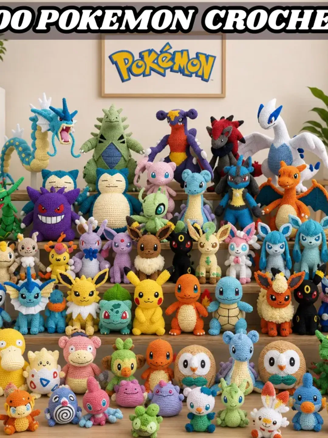 200+ Pokemon-inspired Crochet Pattern Bundle PDF – Mega Amigurumi Pack, Pikachu,dragonite, Eevee, Gengar, Squirtle & More, English Patterns