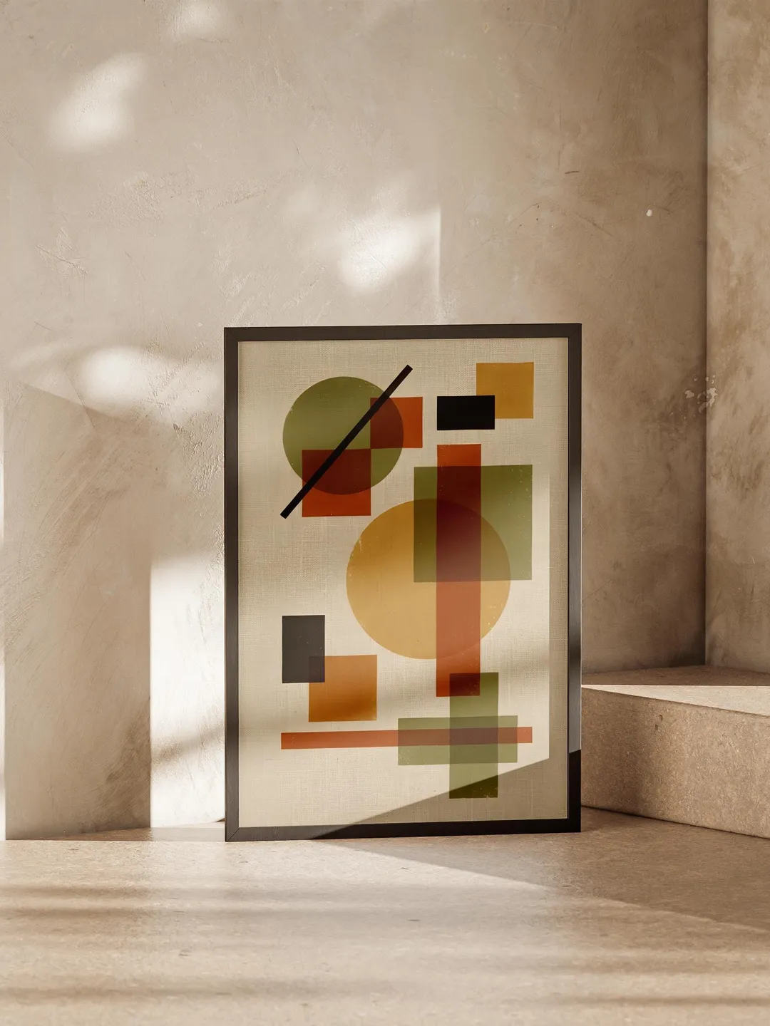Mid-Century Modern Geometric Wall Art • Retro Abstract Shapes Print ...